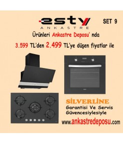 Esty Ankastre Set 9 ( 3420X9 Davlumbaz + ACO5365B01 Ocak - AEF6272BO1 Fırın )